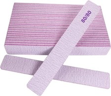 80/80 Grit Nail Files, Emery Boards Nail File for Acrylic and Gel Nails, Coarse