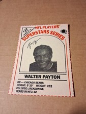 1986 MILK CARTON FOOTBALL CARD WALTER PAYTON CHICAGO BEARS #22 OF 24