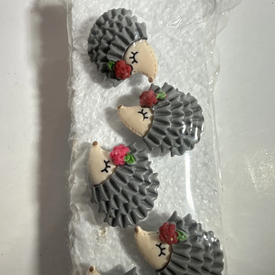 Hedgehog Push Pins Thumbtacks by Cutie Pie Set of 10 Bulletin Board Decor Gift - Image 2 of 4