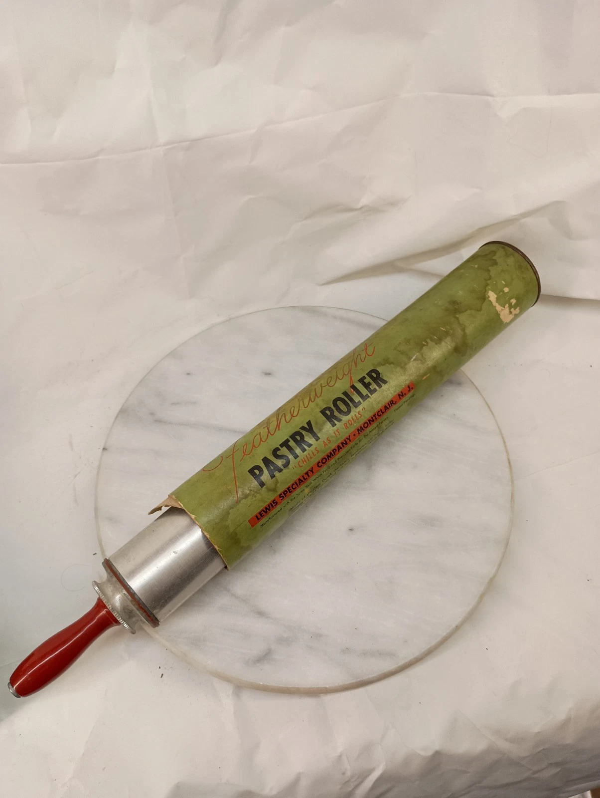 Lewis Precision Company Featherwieght Pastry Roller With Partial Original Tube