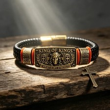 King of Kings Faith Bracelet Adjustable Christian Wristban Christian Gift NEW