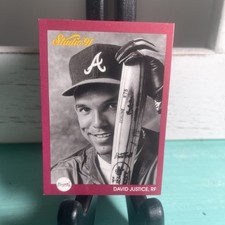 1991 Leaf Studio DAVID JUSTICE Rookie Card #46 Atlanta Braves Baseball. rookie card picture