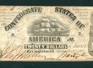 $20 1861 Confederate States of America PAPER CURRENCY AUCTIONS