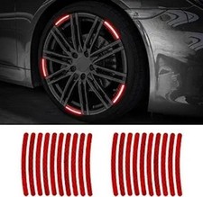 20PCS Reflective Wheel Decoratve Stripes, Night Safety Warning Tap Color: Red