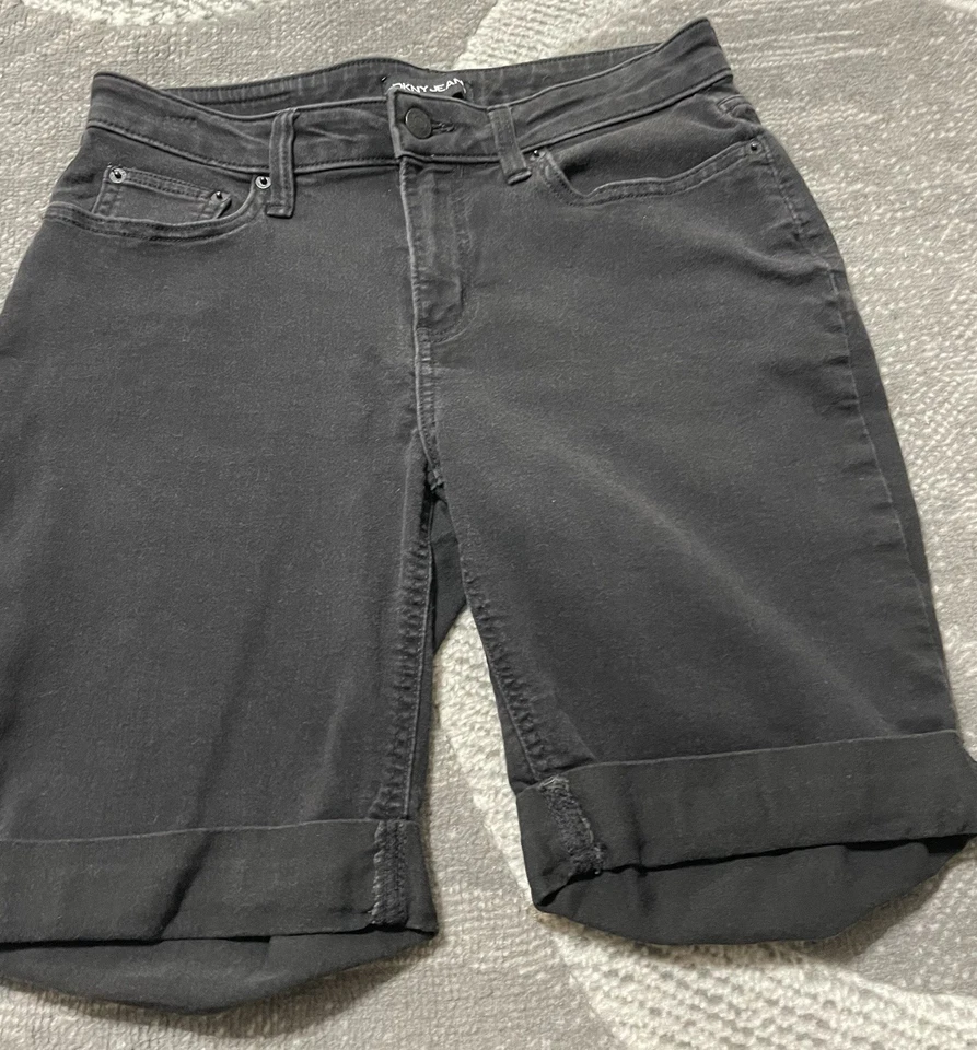 Женские черные хлопковые шорты DKNY Jeans размер 6 - Изображение 3 из 4