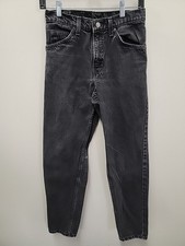 Vintage Mens Levis 550 Black Denim Jeans Pants Size 28x30 90's USA Made
