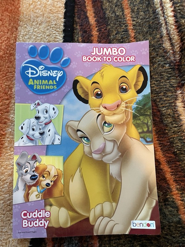 Disney Cuddle Buddy Jumbo. Book To Color. Tear And Share Pages
