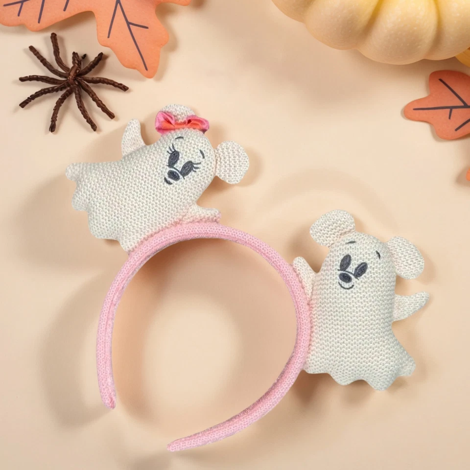 2025 Disney Parks Halloween Ghost Mickey And Minnie Mouse Ear Headband NEW - Image 4 of 4