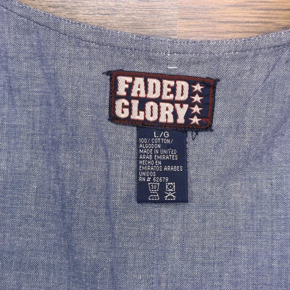 Chaleco Gloria Desteñido De Colección Para Hombre Grande Solapa Azul Foto 4 de 4