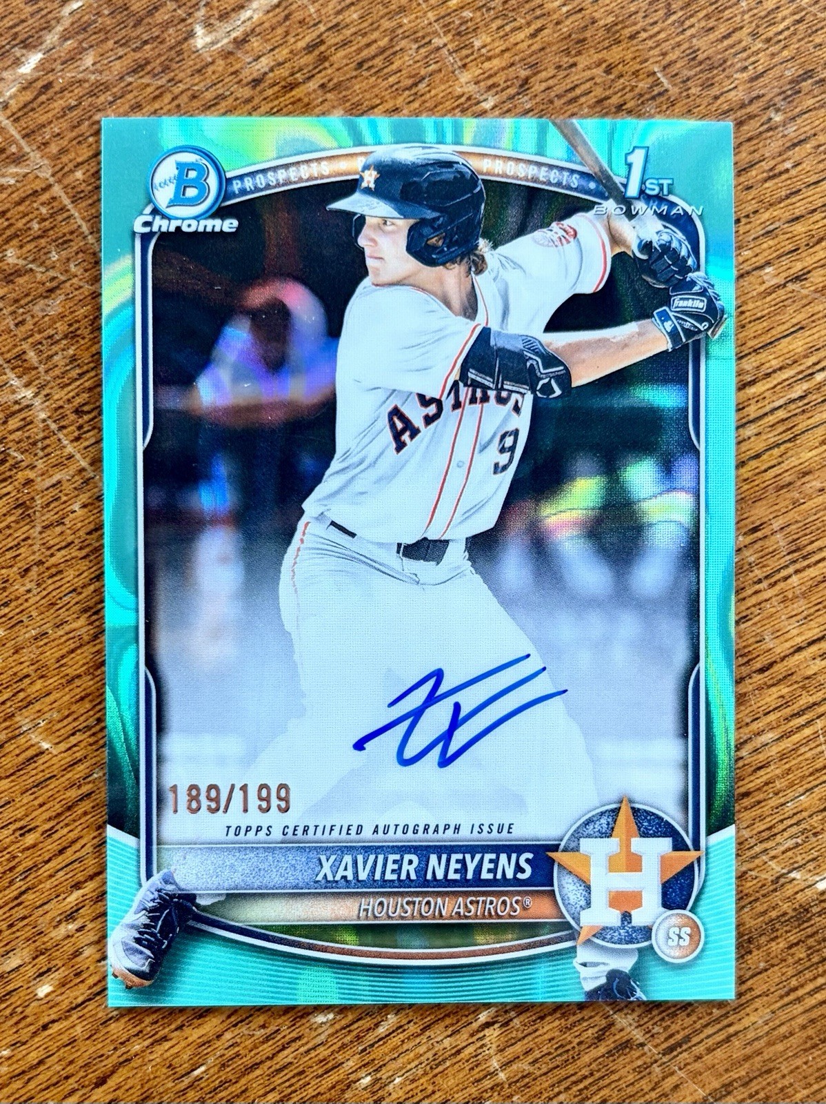 2025 Bowman Draft Chrome Xavier Neyens Aqua Lava Refractor Auto /199