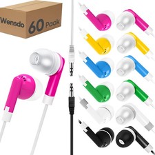 60 Pack Earbud Bulk Kids Headphone for Classroom School, Wholesale Class Room...