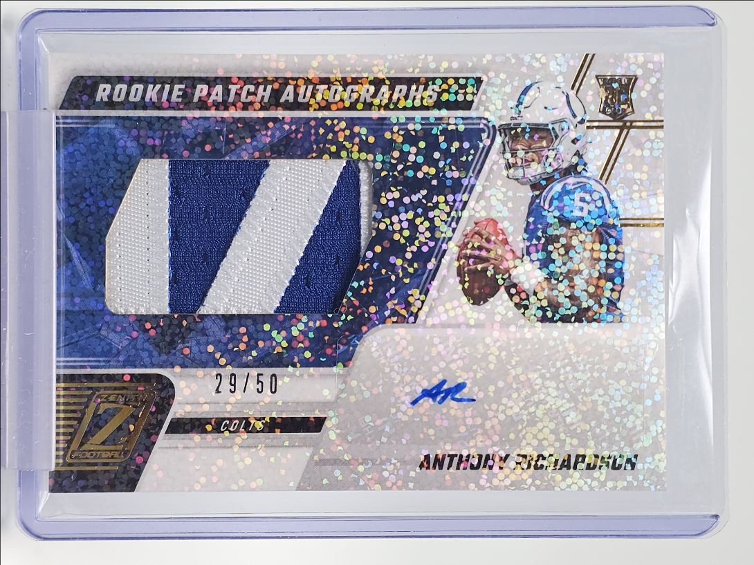 ANTHONY RICHARDSON 2023 ZENITH RPA ROOKIE PATCH SPARKLE FOTL AUTO /50 Q2005