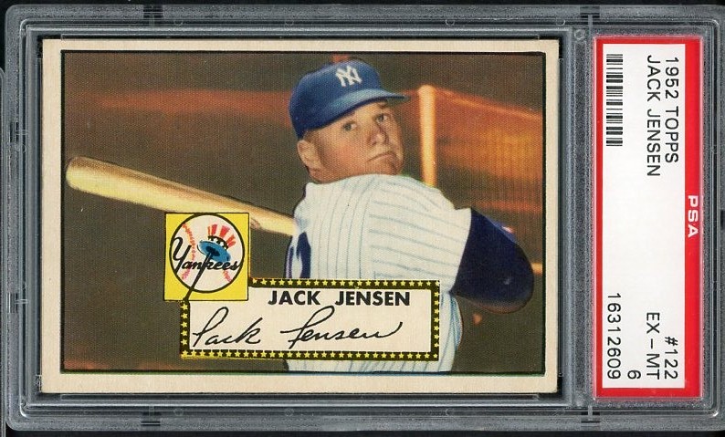 1952 TOPPS #122 JACKIE JENSEN YANKEES PSA 6 EX-MT 538090 (KYCARDS)