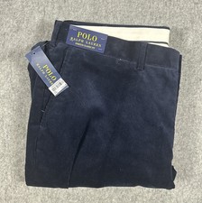 New Polo Ralph Lauren Pants Men 38x30 Blue Classic Fit Corduroy Straight Stretch
