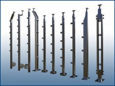 Edelstahl Geländer Pfosten Boden Wangen Montage Balkon Treppen Terrasse Silber