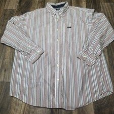 Chaps Button Down Shirt Mens XL Long Sleeve Easy Care Multi Colored Striped