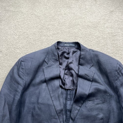 Ralph Lauren Vintage Men’s Linen Flax Blazer Jacket Navy Blue Size IT 54 R - Picture 2 of 24