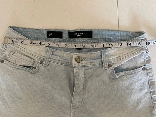 Pantalones de mezclilla capri de tiro medio azul claro Nine West para mujer s 8 - Imagen 8 de 9