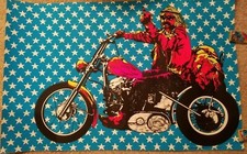 EASY RIDER VINTAGE 1970 MOTORCYCLE BLACKLIGHT POSTER Dennis Hopper 29"x 43"