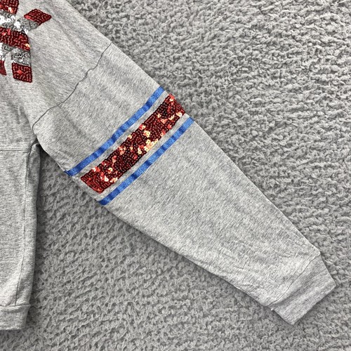 Victoria's Secret XS Love Pink Red Sequin Blue Stars Stripes Long Slv Top July - Bild 3 von 15
