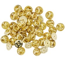 100pcs Metal Butterfly Clutch Badge Insignia Clutches Pin Back Replacement Gold