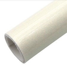 Creamy White Holographic Smooth FAUX LEATHER SHEET 8 x 12" Solid premium backing