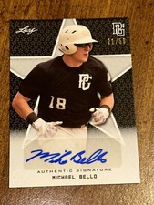 MICHAEL MIKEY BELLO 2020 Leaf Perfect Game AUTOGRAPH #21/50 AUBURN, TROY TROJANS