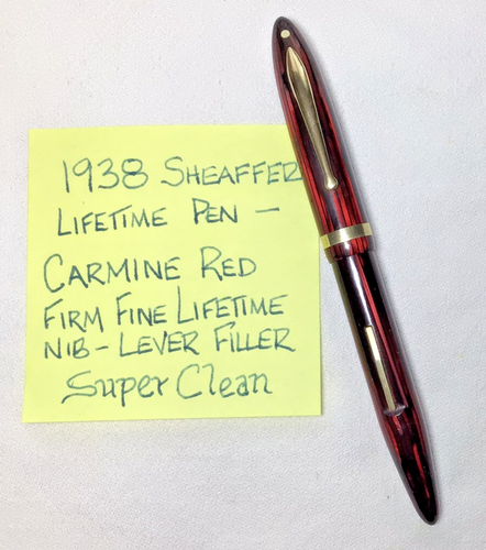 Sheaffer Lifetime karminrot weiße Punkte Stift fest fein zweifarbig Feder restauriert - Bild 12 von 14