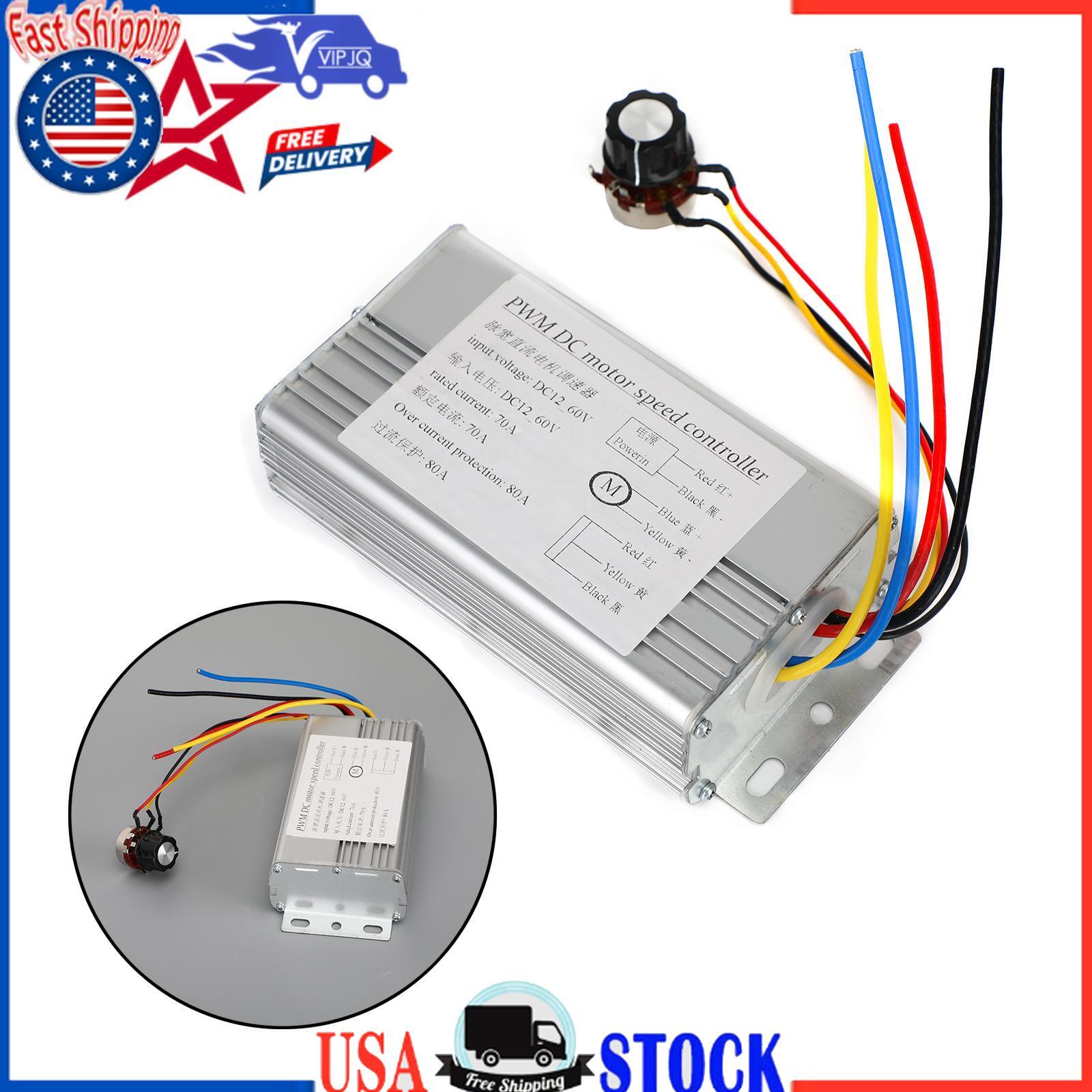 DC 12V 24V 36V 48V 70A 4000W DC Motor PWM Speed Control Brush Controller
