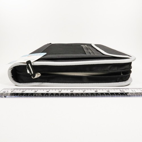 Pen + Gear 1.5 Inch ZIPPER BINDER - Black with Grey Outline - Expandable Pockets - Picture 8 of 14