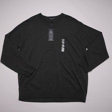 Hart Schaffner Marx Men's Sweater V Neck 2XT Gray Solid Merino Wool NWT 99.50