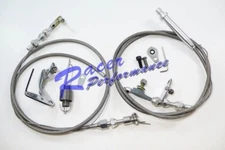 24" Stainless Braided Throttle & TH350 Turbo Transmission Kick Down Cable Detent