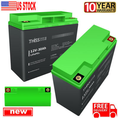 THISS 12V 15Ah/7Ah LiFePO4 Deep Cycle Lithium Battery for RV System Marine LOT