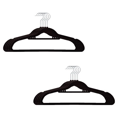 NON SLIP FLOCKED COAT CLOTHES HANGERS VELVET