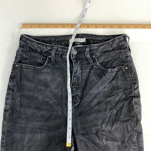 FOREVER21 Skinny Denim Jeans Women's 28 Black 5-Pocket High Rise Cotton Blend - Picture 6 of 8
