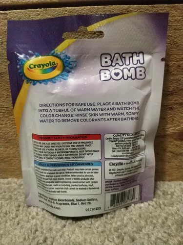 2 Grape Scented Bath Bombs by Crayola Heart Shaped New Sealed - Picture 5 of 5