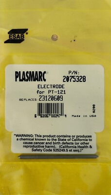 PLASMARC ESAB Electrode For PT-121 P/N 2075328 Replaces 23120609