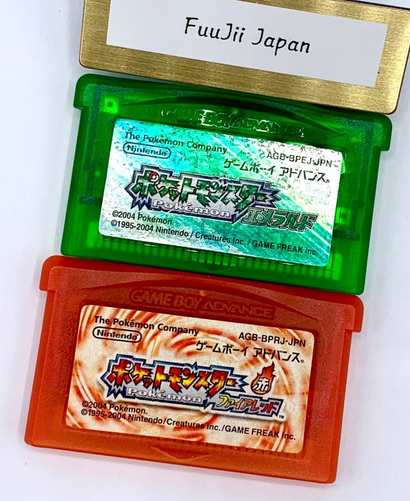 Pokemon Emerald Fire Red set Nintendo Gameboy Advance GBA Japanese Cleaned Lot
