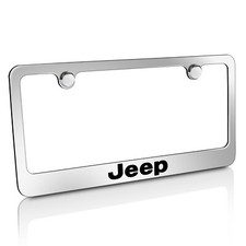 Jeep Nameplate Chrome Metal License Plate Frame Jeep Nameplate Chrome Metal License Plate Frame