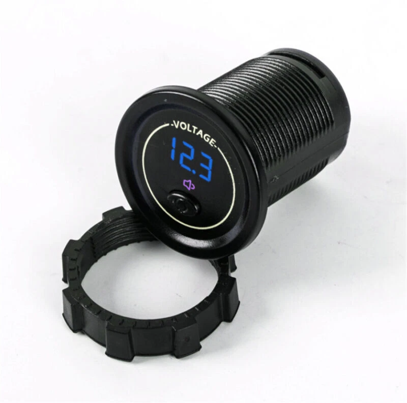 Mini Voltímetro Pantalla LED Panel 12V-24V Moto Coche con Interruptor Independiente Foto 3 de 4