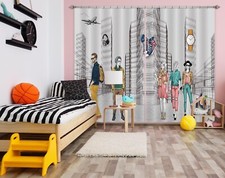 3D Fashion Girl ZHUA3381 Photo Curtain Window Blockout Fabric Amy 2023