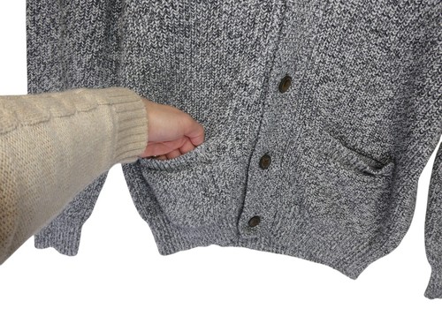 Faherty Schalkragen Strickjacke Herren Gr. XL meliert Baumwolle Kaschmirmischung Opa - Bild 6 von 11