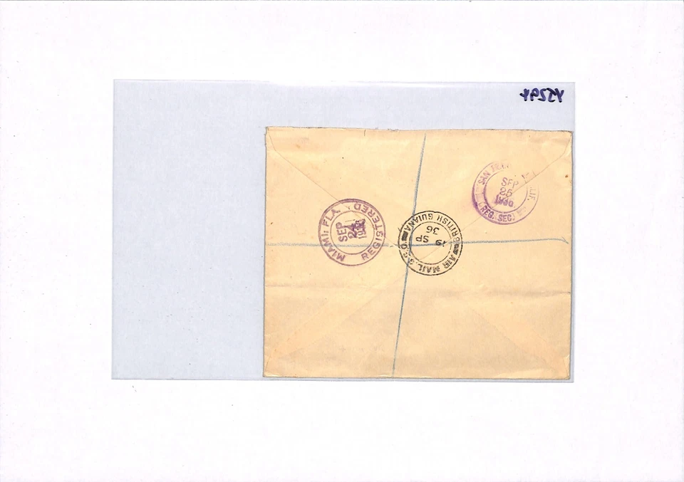 BRITISH GUIANA KGV Cover 48c Black Registered 1936 San Francisco {samwells}YJ294 - Image 4 of 4