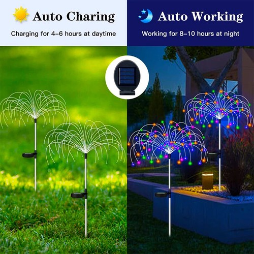 Pathway Lights Solar LED Outdoor Waterproof Firework Garden Decor Lawn Yard Lamp - Picture 4 of 16