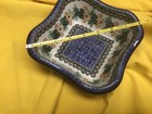 BOLESLAWIEC UNIKAT wavy edge SQUARE BOWL flower motif NEW w TAG! EXCELLENT!! — photo 5