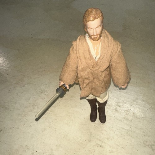 2002 Hasbro Star Wars Attack of the Clones 12 Inch Obi-Wan Kenobi Posable Saber - Picture 5 of 11