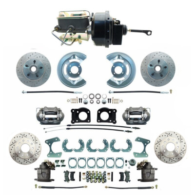 Power Disc Brake Conversion Kit w/ Drilled/Slotted Rotors Mustang A/T V8 65-6...