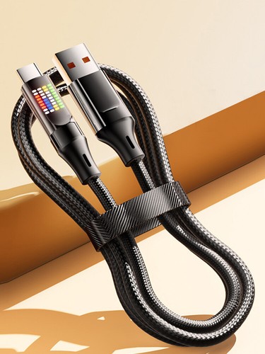 120w Super Fast USB Type-C Charging Cable Braid Phone Charger Lead with Display - Photo 13 sur 18