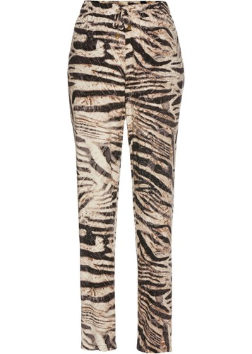 Marlenehose mit elastischem Bund Gr. 38 Zebra Bedruckt Damen Freizeit-Hose Neu