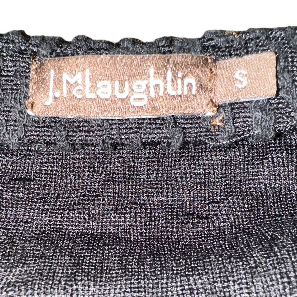 J McLaughlin Black Textured A Line Dress Size Sma… - image 5